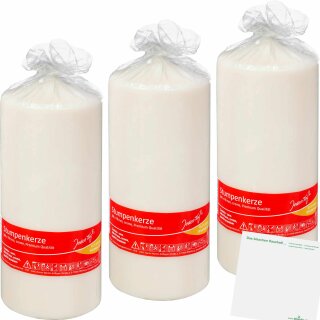 Jeden Tag Stumpenkerze 188x78mm creme 3er Pack (3Stk) + usy Block