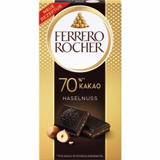 Ferrero Schokolade Rocher Haselnuss 70% Kakao (90g Tafel)
