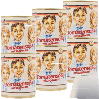 Original Schulküche Tomatensoße mit Jagdwurst 6er Pack (6x350g Dose) + usy Block