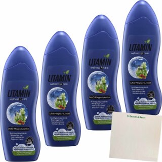 Litamin Bad Blauer Traum Duftöl-Pflegeschaumbad 4er Pack (4x750ml Flasche) + usy Block