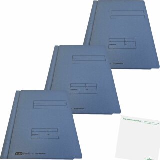 ELBA Doppelhefter, DIN A4, Blau 3er Pack (3Stk) + usy Block
