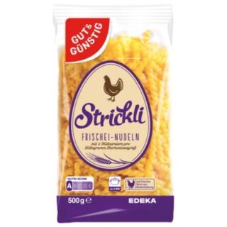 Gut & Günstig Strickli Frischei Nudeln (500g Beutel)