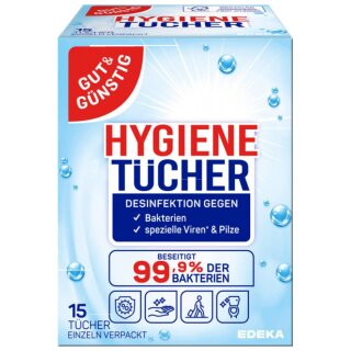 Gut&Günstig Desinfektionstücher (15 Stück)