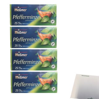 Meßmer Pfefferminztee 4er Pack (100 Teebeutel) + usy Block
