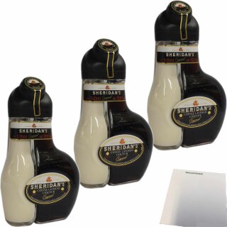 Sheridans Likör 15,5%vol 3er Pack (3x0,5l Flasche) + usy Block