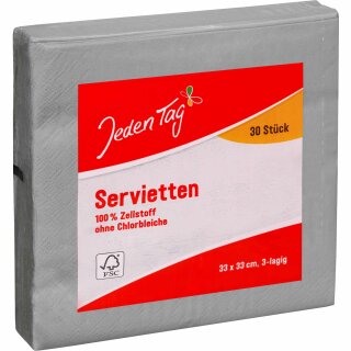 Jeden Tag Servietten 33x33cm koala grau 3lg (30Stk)