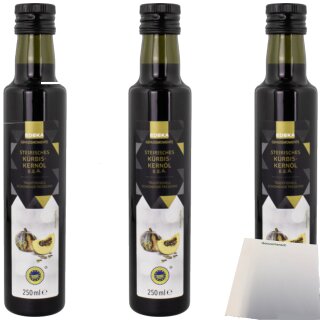 Edeka Genussmomente Kürbiskernöl 3er Pack (3x250ml Glas) + usy Block