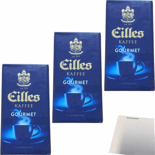 Eilles Gourmet Kaffee Bohnen 3er Pack (3x500g Beutel) + usy Block