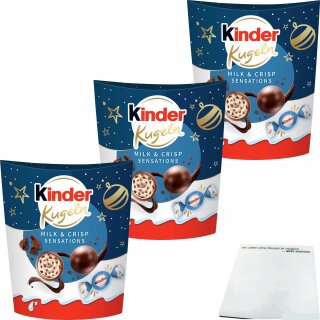 kinder Kugeln Milk & Crispy Bits Sensation 3er Pack (3x90g Packung) + usy Block