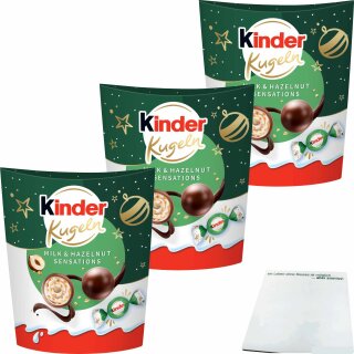 kinder Kugeln Milk & Hazelnut Sensation 3er Pack (3x90g Packung) + usy Block