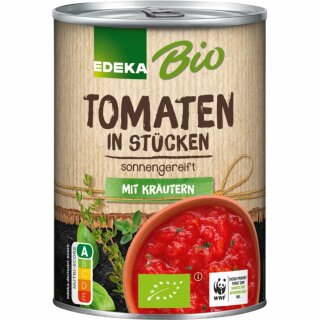 Edeka Bio Tomaten gehackt in Stücken mit Kräutern (400g Dose)