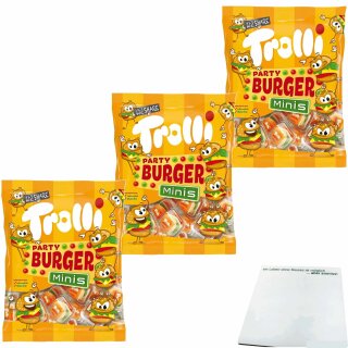 Trolli Mini Burger Party 3er Pack (3x170g Beutel) + usy Block