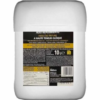 Hochleistungsfrittieröl / Sonnenblumenöl Alto Rendimiento Huile de Friture A Haute Teneur Oleique (10L Kanister)