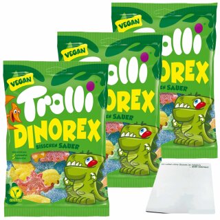 Trolli Dino Rex 3er Pack (3x150g Packung) + usy Block