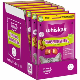 Whiskas Temptations Knuspertaschen Truthahn (6x60 g) VPE