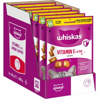 Whiskas Knuspertaschen VITAMIN E-XTRA (6x50g) VPE