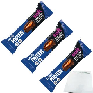 Corny Your Protein Soft Dark Choc Brownie 3er Pack (3x45g Packung) + usy Block