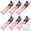 Corny Your Protein Soft White Choc Strawberry 6er Pack (6x45g Einzelriegel) + usy Block