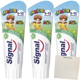 Signal Junior Zahncreme Junior Milde Minze 3er Pack (3x75ml Tube) + usy Block
