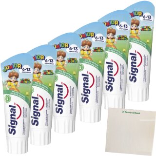 Signal Junior Zahncreme Junior Milde Minze 6er Pack (6x75ml Tube) + usy Block
