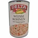 Delta Weisse Bohnen mit Suppengrün 3er Pack (3x400g Dose) + usy Block