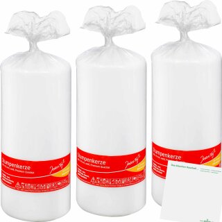Jeden Tag Stumpenkerze 188x78mm weiss 3er Pack (3Stk) + usy Block