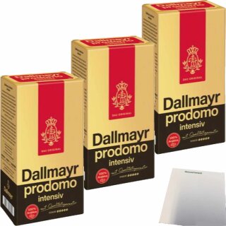 Dallmayr Prodomo intensiv 3er Pack (3x500g Packung) + usy Block