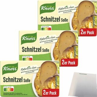 Knorr Schnitzel Soße 3er Pack (3x 2x0,25l Packung) + usy Block