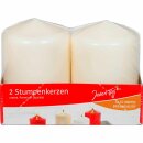 Jeden Tag Stumpenkerze 80x55mm creme 3er Pack (6Stk) + usy Block