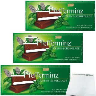 Pfefferminz Creme-Schokolade 3er Pack (3x100g Packung) + usy Block