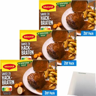 Maggi Soße zu Hackbraten für 2x0,25l 3er Pack (3x52g Packung) + usy Block