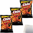 Chio Tortillas Chips Extra Hot Sauce Style 3er  Pack (3x110g Beutel) + usy Block