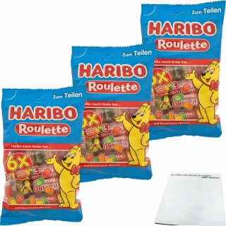 Haribo Roulette 3er Pack (3x 6x25g = 3x150g Packung) + usy Block