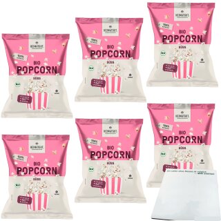 Bio Heimatgut Popcorn Süß 6er Pack (6x90g Beutel) + usy Block