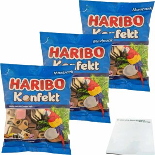 Haribo Konfekt 3er Pack (3x500g Beutel) + usy Block