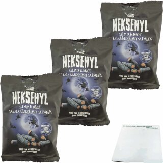 Toms Heksehyl Salmiak 3er Pack (3x150g Packung) + usy Block