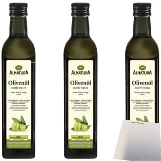 Alnatura Bio Olivenöl 3er Pack (3x500ml Flasche) + usy Block