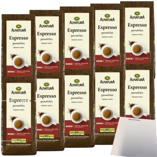 Alnatura Bio Espresso gemahlen VPE (10x250g Beutel) + usy Block