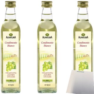 Alnatura Bio Condimento Bianco 3er Pack (3x500ml Flasche) + usy Block