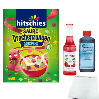 Set für hitschies saure Drachenzungen Eis, Joghurt, Milchshake etc. und Zubehör (3er Bundle) + usy Block