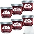 Glück Fruchtaufstrich 30% weniger Zucker Himbeere 6er Pack (6x230g Glas) + usy Block