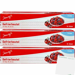 Jeden Tag Gefrierbeutel 3l 3er Pack (3x75Stk) + usy Block