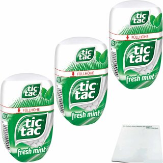 tic tac fresh mint Big-Pack 3er Pack (3x98g Packung) + usy Block