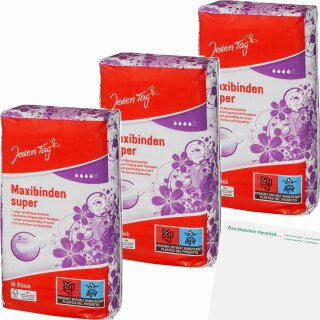 Jeden Tag Maxibinden Super ohne Flügel 3er Pack (3x15Stk) + usy Block