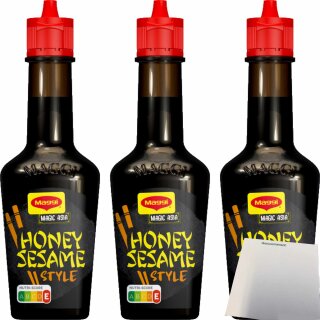Maggi Würze Honig Sesam Style 3er Pack (3x127g Flasche) + usy Block