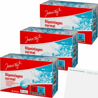 Jeden Tag Slipeinlagen Normal 3er Pack (3x45Stk Packung) + usy Block