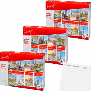 Jeden Tag Taschentücher 4-lagig 3er Pack (3x30x10Stk Packung) + usy Block