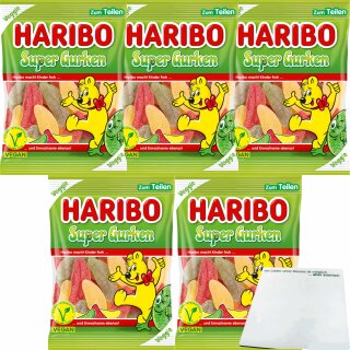Haribo Super Gurken Veggie 5er Pack (5x175g Beutel) + usy Block