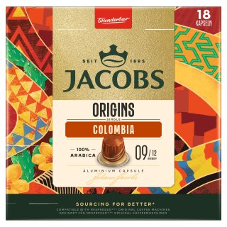 Jacobs Kaffeekapseln Origins Colombia 18 Stück (93g Packung)