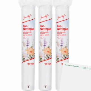 Jeden Tag Wattepads Duoface 3er Pack (3x140Stk Packung) + usy Block